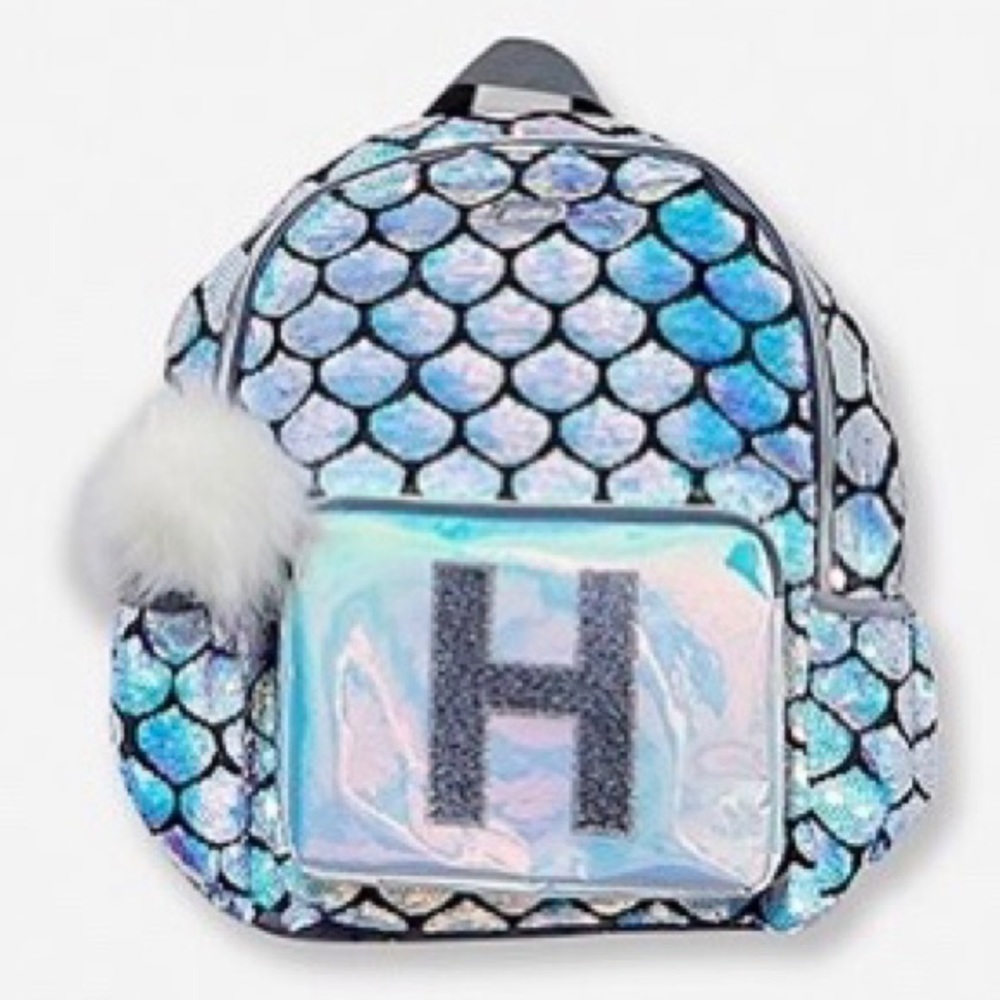 Justice Flip Sequins Mermaid Backpack initial H